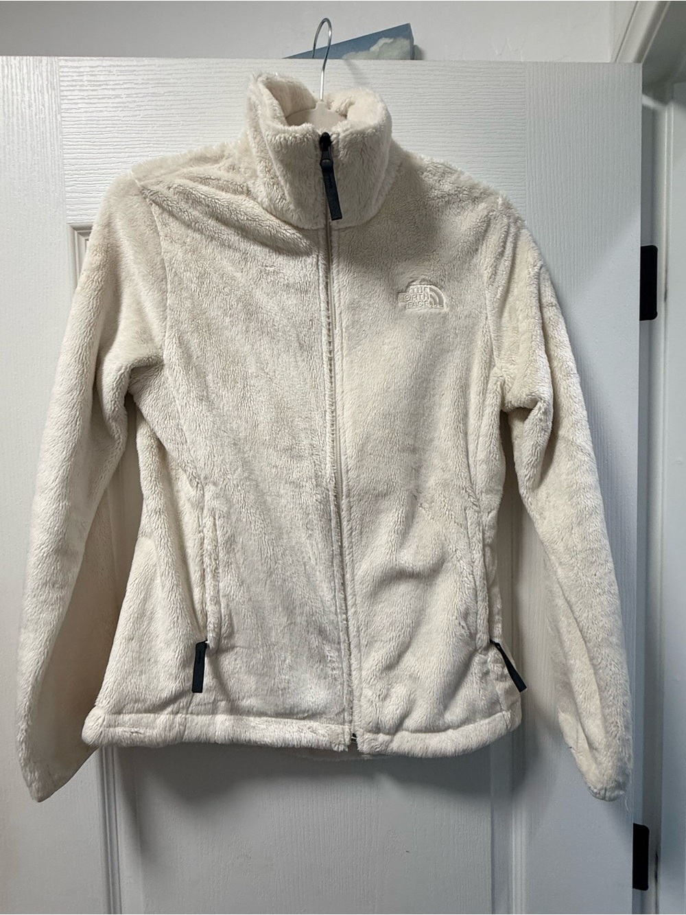 The North Face Cream Plush Full-Zip Teddy Jacket